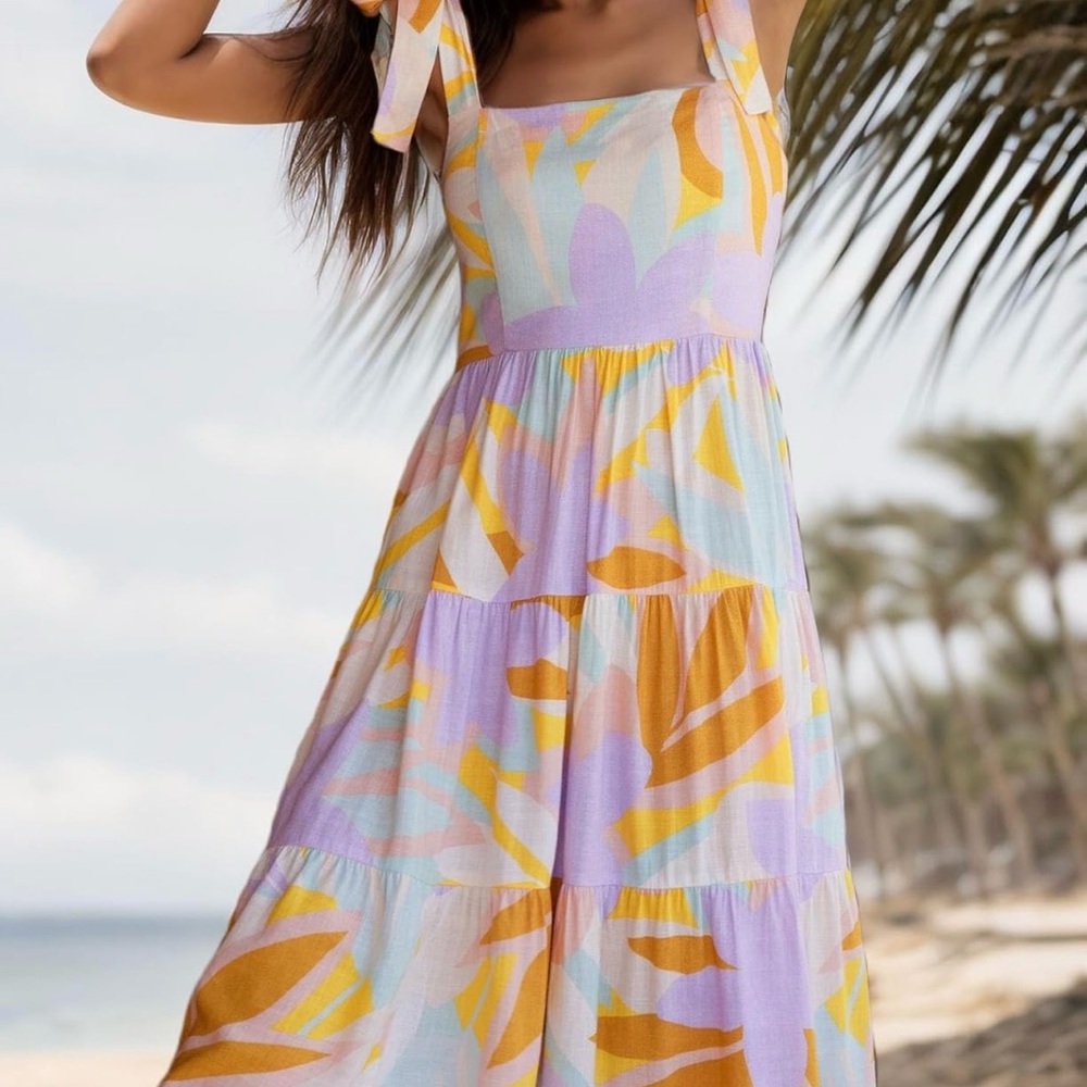 Amazon Purple and Gold Sleeveless Maxi Sundress